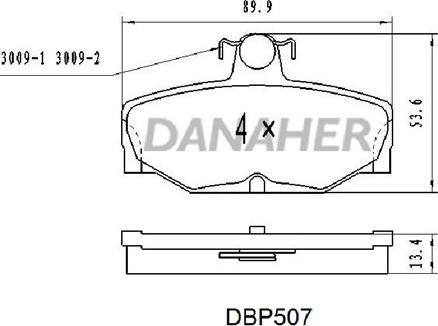 Danaher DBP507 - Brake Pad Set, disc brake autospares.lv