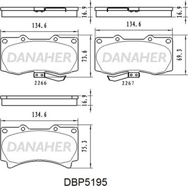 Danaher DBP5195 - Brake Pad Set, disc brake autospares.lv