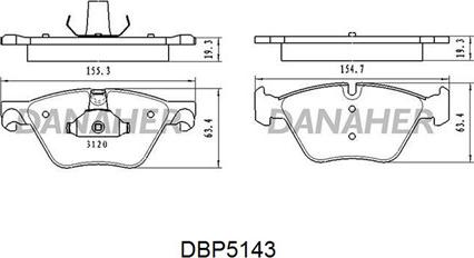 Danaher DBP5143 - Brake Pad Set, disc brake autospares.lv