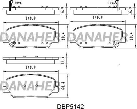 Danaher DBP5142 - Brake Pad Set, disc brake autospares.lv