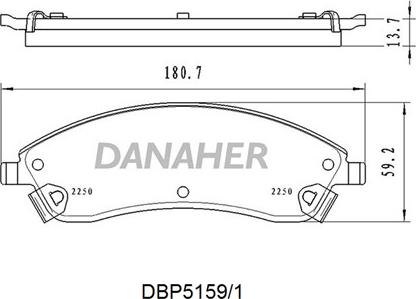 Danaher DBP5159/1 - Brake Pad Set, disc brake autospares.lv