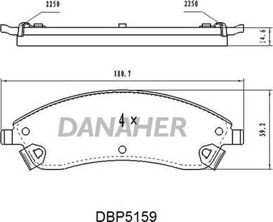 Danaher DBP5159 - Brake Pad Set, disc brake autospares.lv