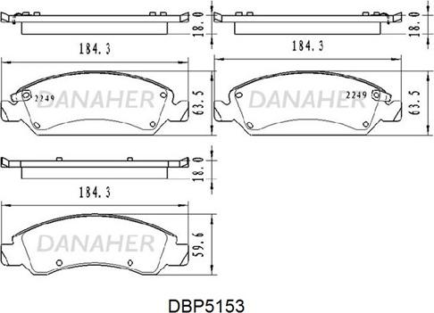Danaher DBP5153 - Brake Pad Set, disc brake autospares.lv