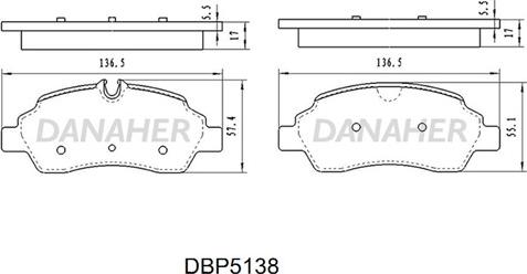 Danaher DBP5138 - Brake Pad Set, disc brake autospares.lv