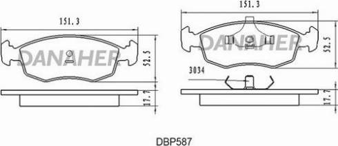 Danaher DBP587 - Brake Pad Set, disc brake autospares.lv