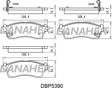 Danaher DBP5390 - Brake Pad Set, disc brake autospares.lv