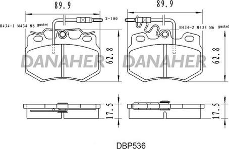 Danaher DBP536 - Brake Pad Set, disc brake autospares.lv