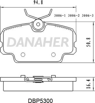 Danaher DBP5300 - Brake Pad Set, disc brake autospares.lv