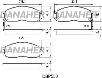 Danaher DBP530 - Brake Pad Set, disc brake autospares.lv