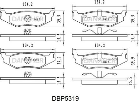 Danaher DBP5319 - Brake Pad Set, disc brake autospares.lv