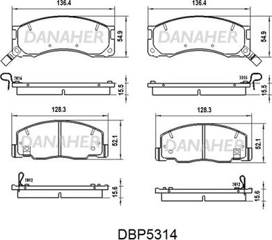 Danaher DBP5314 - Brake Pad Set, disc brake autospares.lv