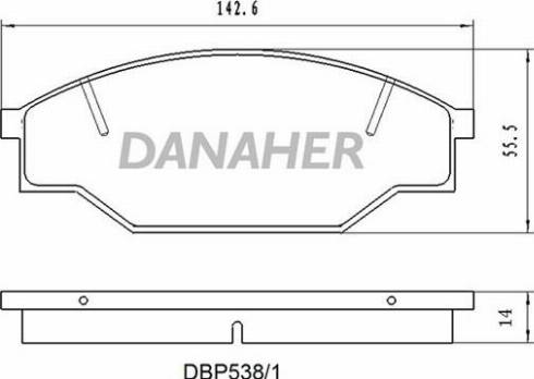Danaher DBP538/1 - Brake Pad Set, disc brake autospares.lv