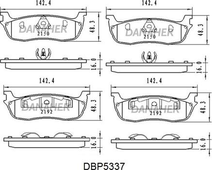 Danaher DBP5337 - Brake Pad Set, disc brake autospares.lv