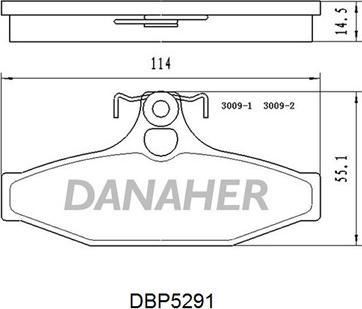 Danaher DBP5291 - Brake Pad Set, disc brake autospares.lv
