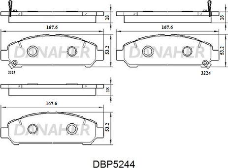 Danaher DBP5244 - Brake Pad Set, disc brake autospares.lv