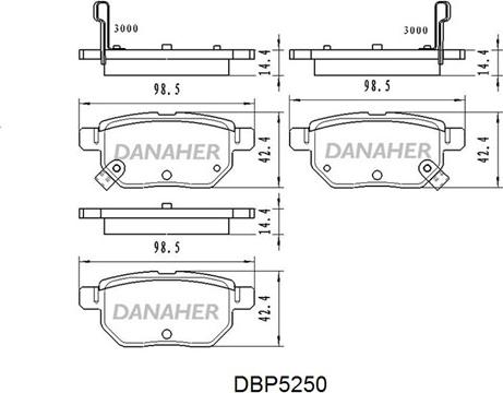 Danaher DBP5250 - Brake Pad Set, disc brake autospares.lv