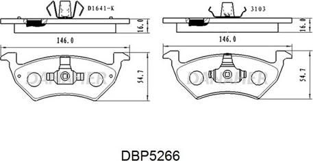 Danaher DBP5266 - Brake Pad Set, disc brake autospares.lv