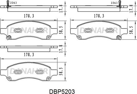 Danaher DBP5203 - Brake Pad Set, disc brake autospares.lv