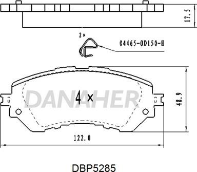 Danaher DBP5285 - Brake Pad Set, disc brake autospares.lv