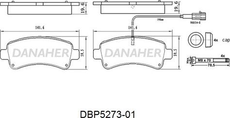 Danaher DBP5273-01 - Brake Pad Set, disc brake autospares.lv