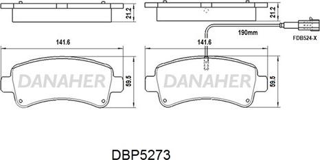 Danaher DBP5273 - Brake Pad Set, disc brake autospares.lv