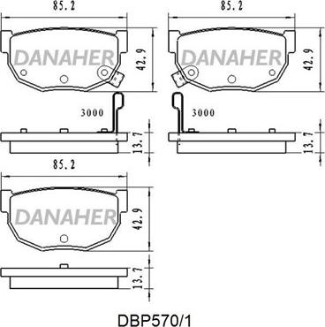 Danaher DBP570/1 - Brake Pad Set, disc brake autospares.lv