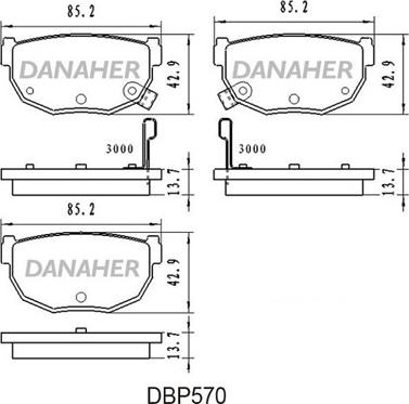 Danaher DBP570 - Brake Pad Set, disc brake autospares.lv