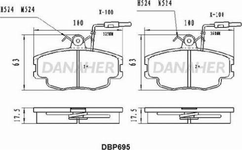 Danaher DBP695 - Brake Pad Set, disc brake autospares.lv