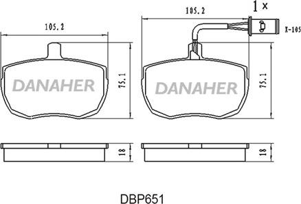 Danaher DBP651 - Brake Pad Set, disc brake autospares.lv