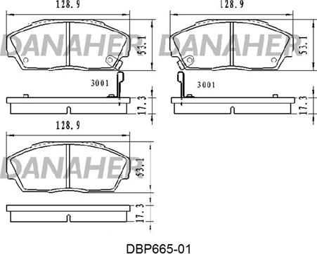 Danaher DBP665-01 - Brake Pad Set, disc brake autospares.lv