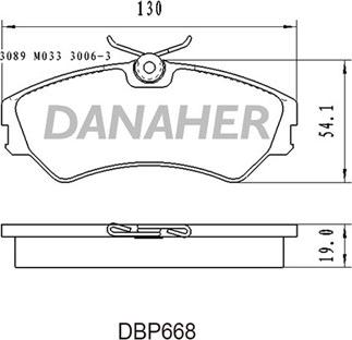 Danaher DBP668 - Brake Pad Set, disc brake autospares.lv