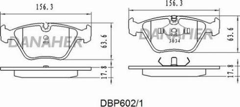 Danaher DBP602/1 - Brake Pad Set, disc brake autospares.lv