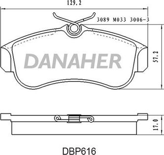 Danaher DBP616 - Brake Pad Set, disc brake autospares.lv