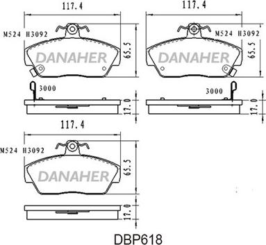 Danaher DBP618 - Brake Pad Set, disc brake autospares.lv