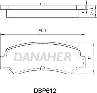 Danaher DBP612 - Brake Pad Set, disc brake autospares.lv