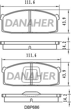 Danaher DBP686 - Brake Pad Set, disc brake autospares.lv