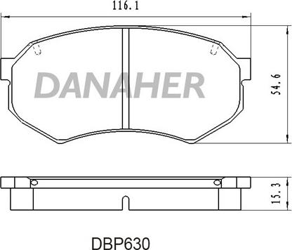 Danaher DBP630 - Brake Pad Set, disc brake autospares.lv