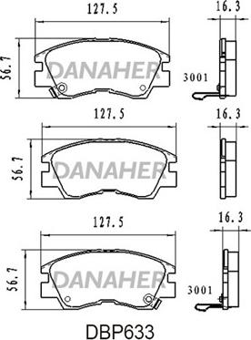 Danaher DBP633 - Brake Pad Set, disc brake autospares.lv