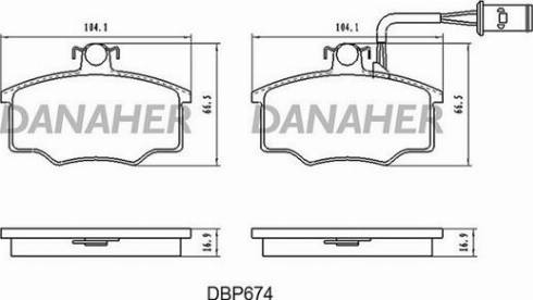 Danaher DBP674 - Brake Pad Set, disc brake autospares.lv