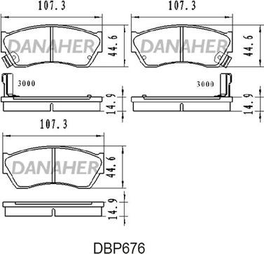 Danaher DBP676 - Brake Pad Set, disc brake autospares.lv