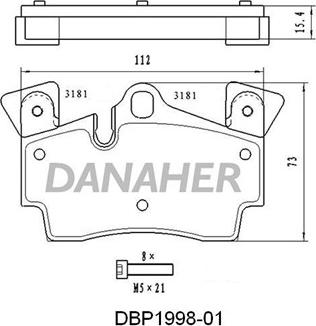 Danaher DBP1998-01 - Brake Pad Set, disc brake autospares.lv