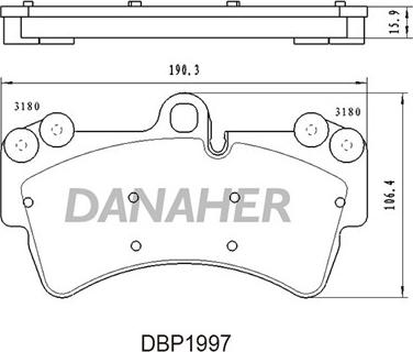 Danaher DBP1997 - Brake Pad Set, disc brake autospares.lv