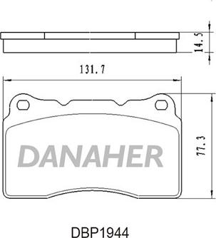 Danaher DBP1944 - Brake Pad Set, disc brake autospares.lv