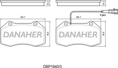 Danaher DBP1940/3 - Brake Pad Set, disc brake autospares.lv