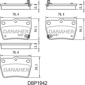 Danaher DBP1942 - Brake Pad Set, disc brake autospares.lv