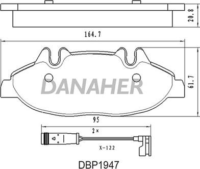 Danaher DBP1947 - Brake Pad Set, disc brake autospares.lv