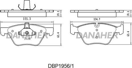 Danaher DBP1956/1 - Brake Pad Set, disc brake autospares.lv