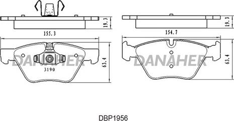 Danaher DBP1956 - Brake Pad Set, disc brake autospares.lv