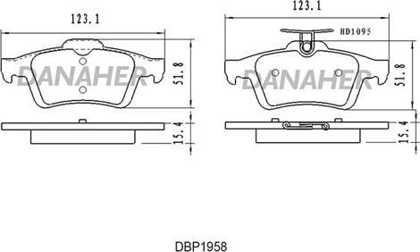 Danaher DBP1958 - Brake Pad Set, disc brake autospares.lv