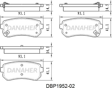 Danaher DBP1952-02 - Brake Pad Set, disc brake autospares.lv